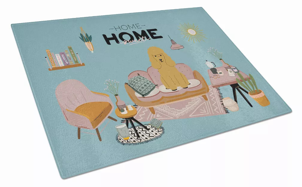 Sweet Home Dog Print Glass Cutting Board Large - S000213B001695P020205V020