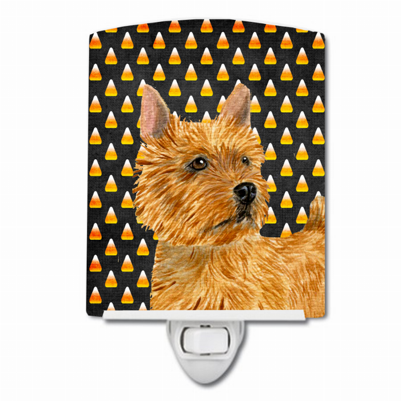 Candy Corn Halloween Dog Art Portrait Ceramic Night Light - SS4292CNL
