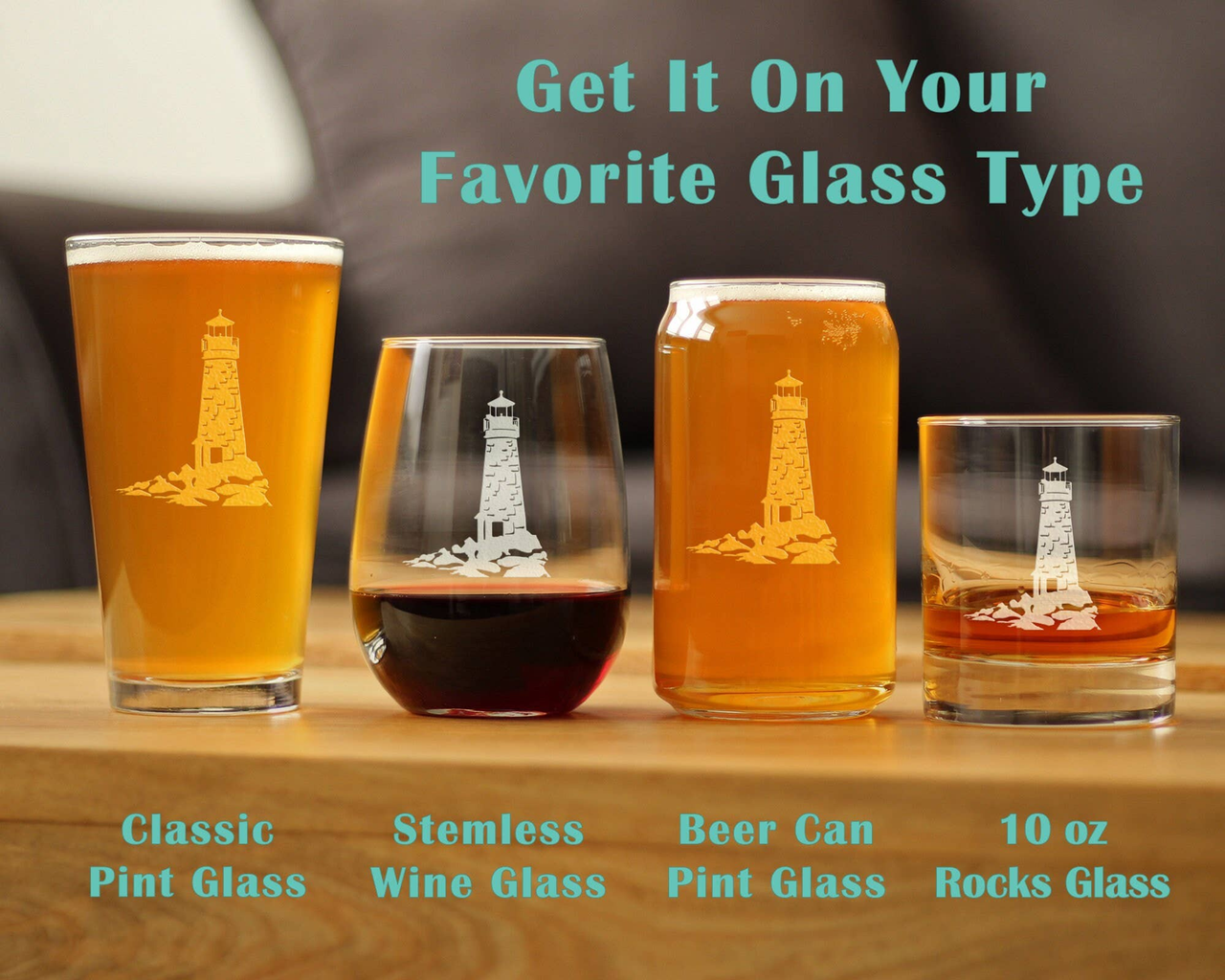 Lighthouse Stemless Wine Glass - Lighthouse Gifts and Decor