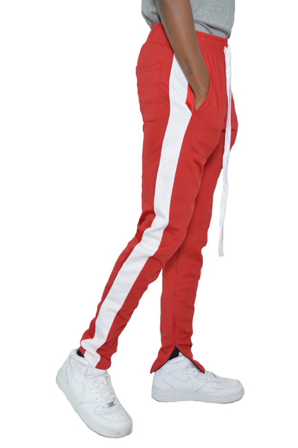 Classic Slim Fit Track Pants - TP123-REDWHITE-S