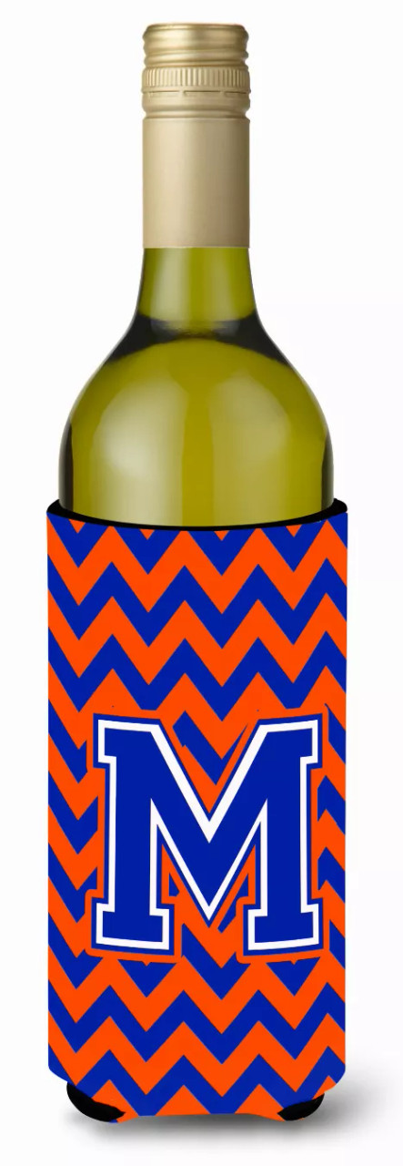 Monogram Letter Chevron Wine Bottle Hugger - CJ1044-MLITERK