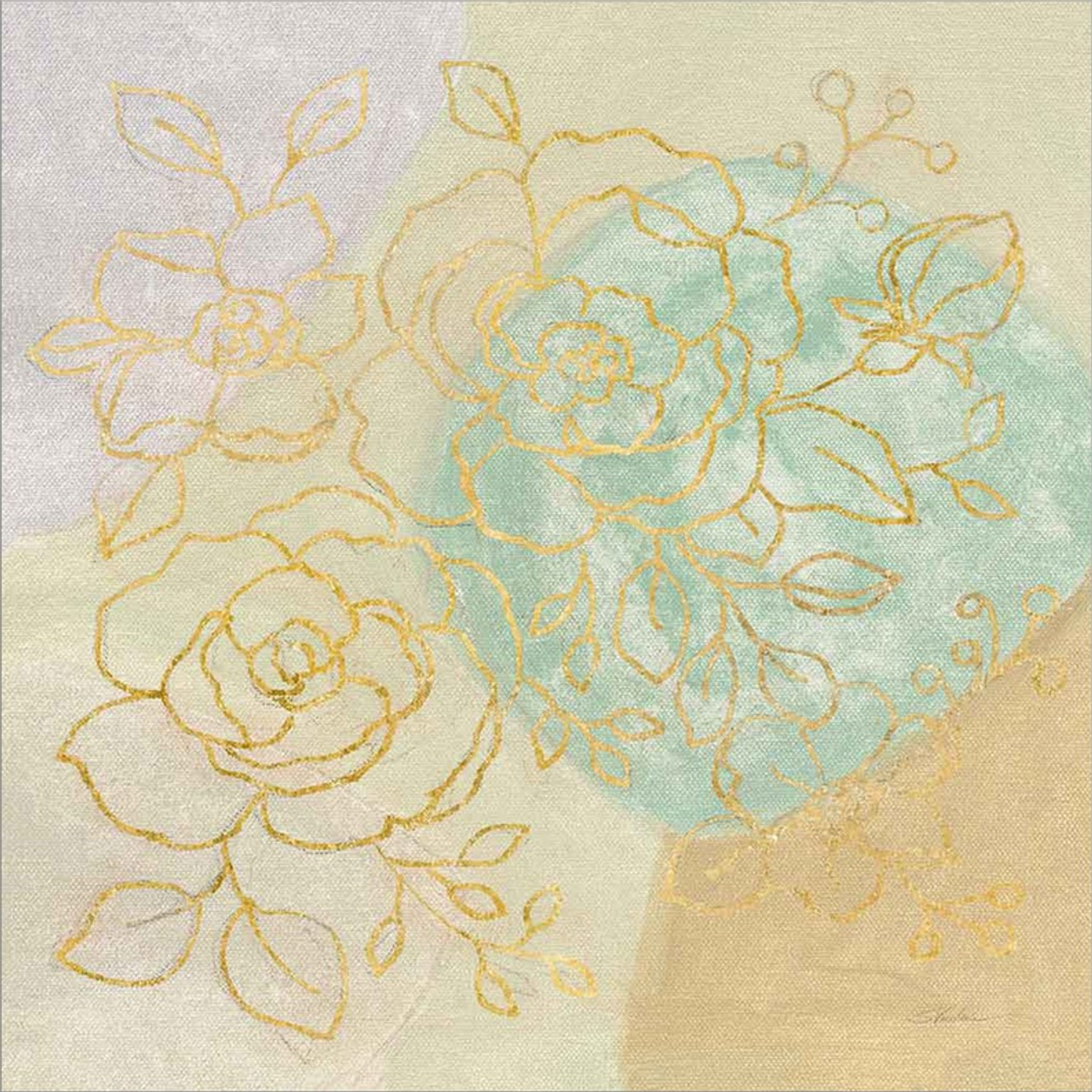 Mid Mod Sophisticated Floral II by Silvia Vassileva, Framed Wall Art