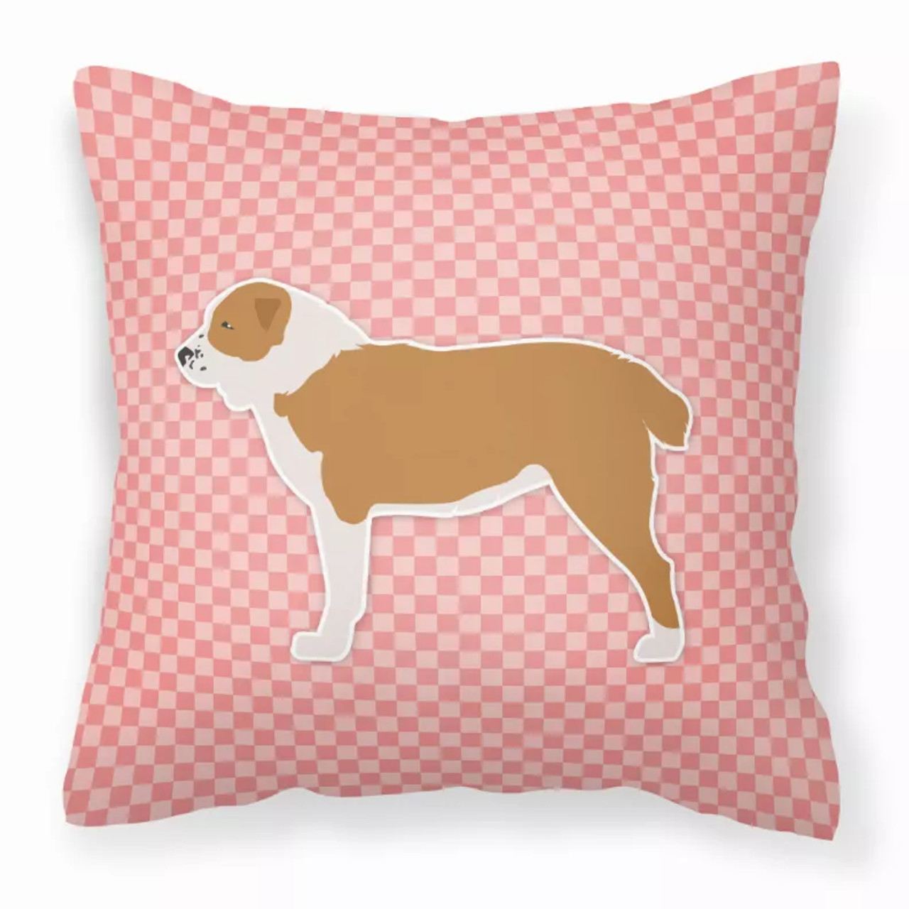 Dog Profile Checkerboard Design Fabric Decorative Pillow - S000213B001695P073454V000