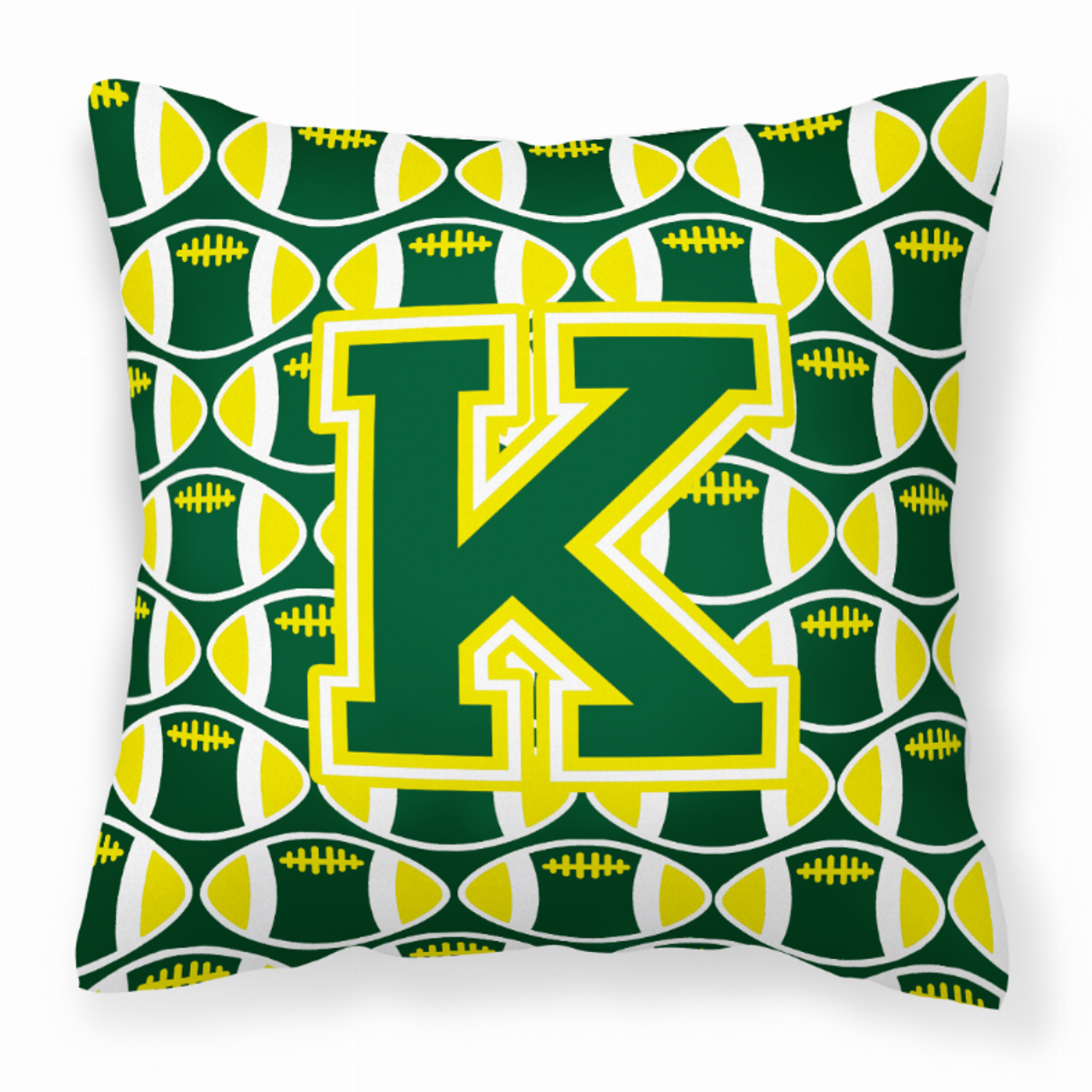 Monogram Letter Football Fabric Decorative Pillow - CJ1075-KPW1414