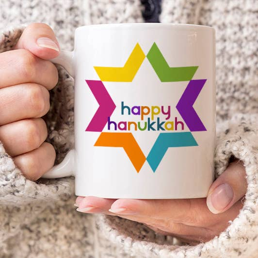 Colorful Happy Hanukkah Holiday Mug