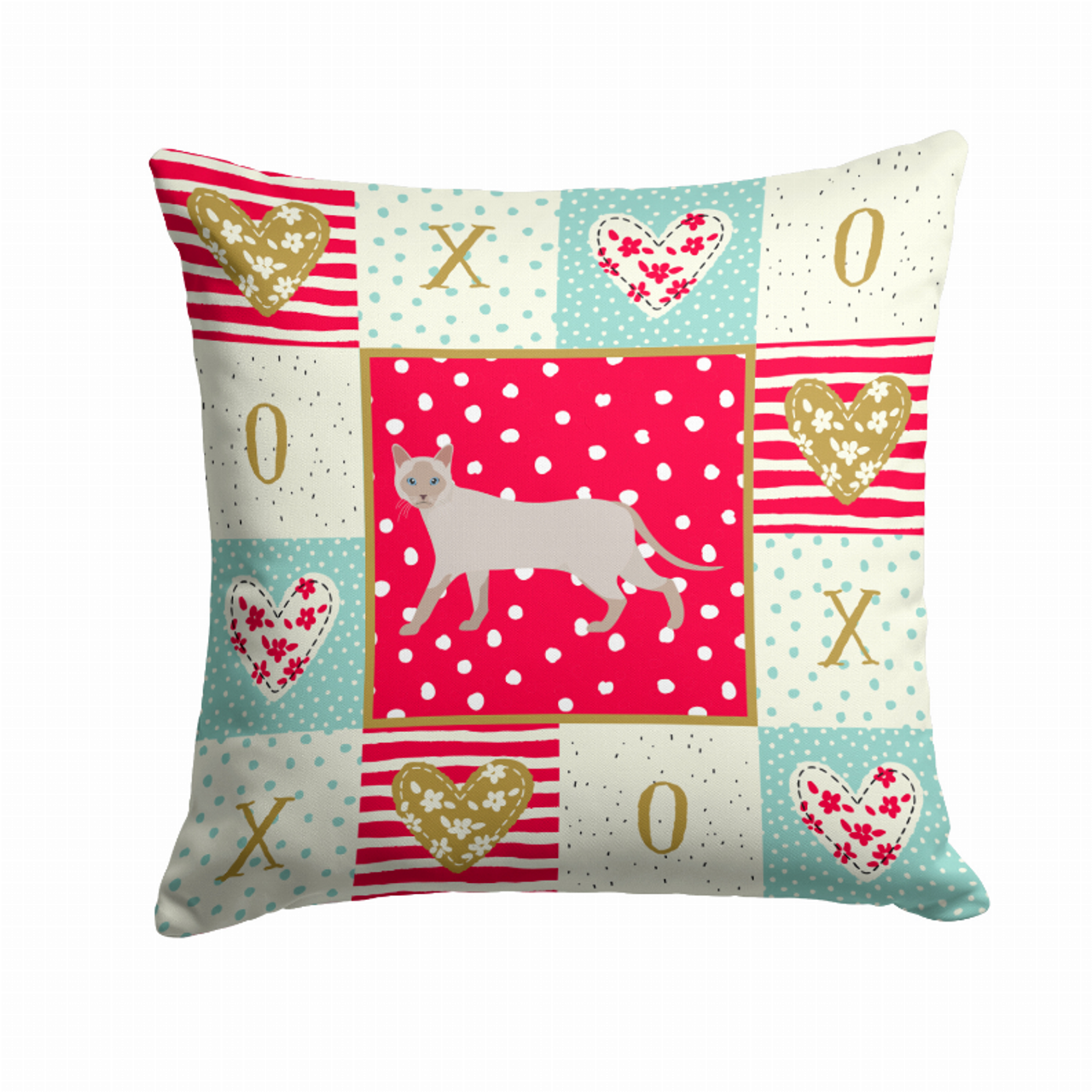 Cat Print Love Fabric Decorative Pillow - CK5721PW1414
