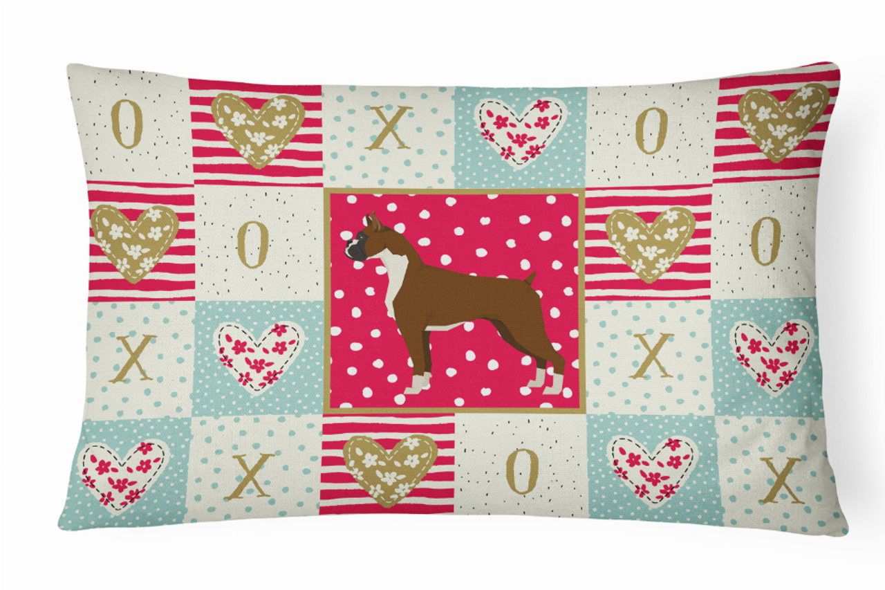 Dog Love Artwork Canvas Fabric Decorative Pillow - CK5916PW1216