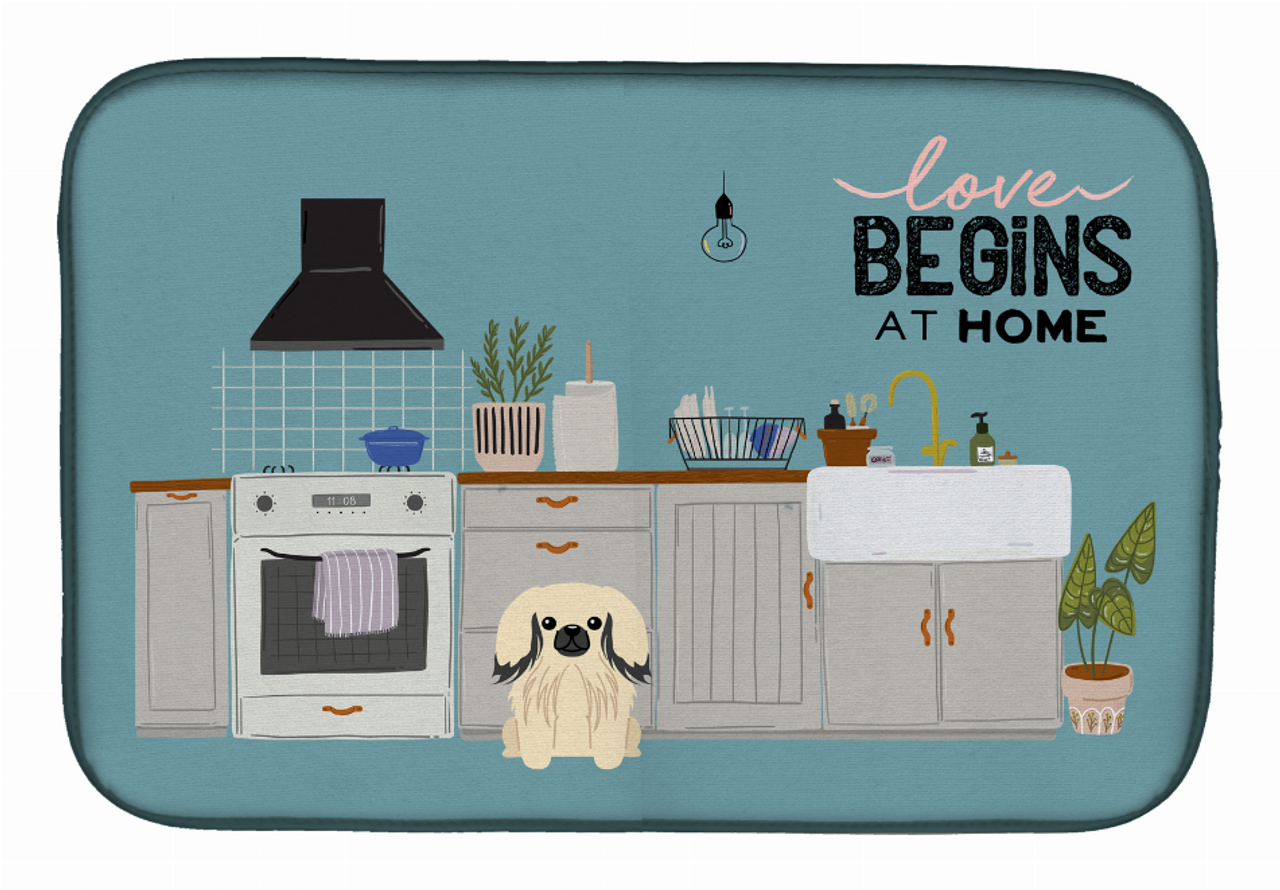 Dog Kitchen Scene Dish Drying Mat - CK7810DDM