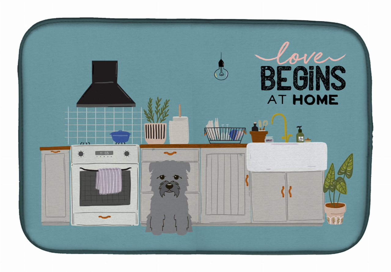 Dog Kitchen Scene Dish Drying Mat - S000213B001695P020172V015