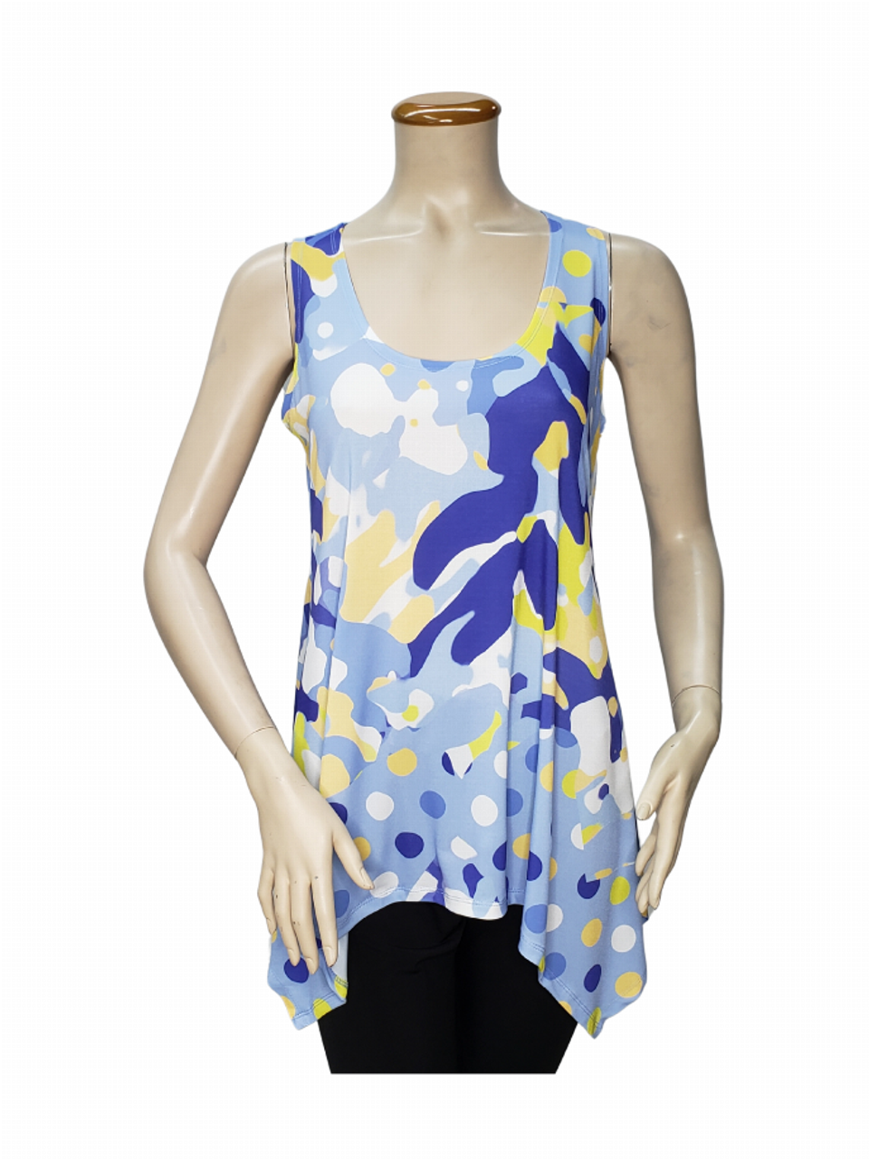 Digital Print Scoop Neck Sleeveless Sharkbite Tunic - S001372B002006P000104V013 Digital Print Scoop Neck Sleeveless Sharkbite Tunic - S001372B002006P000104V013