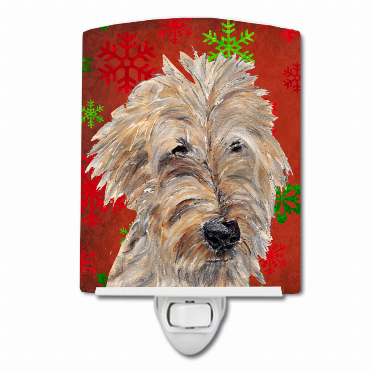 Snowflakes Holiday Dog Art Ceramic Night Light - SC9591CNL