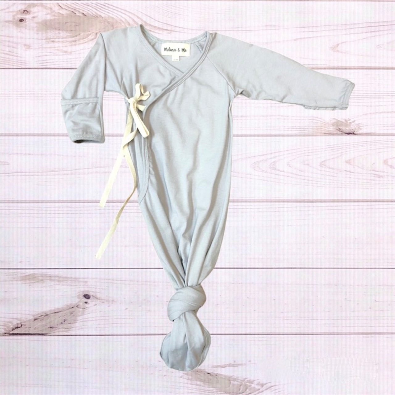 Kimono Knotted Baby Gown (Slate)