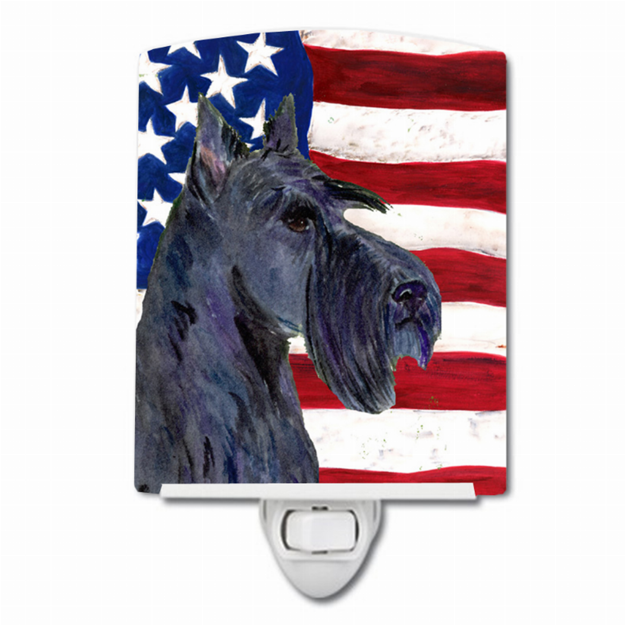 USA American Flag with Dog Ceramic Night Light - SS4014CNL