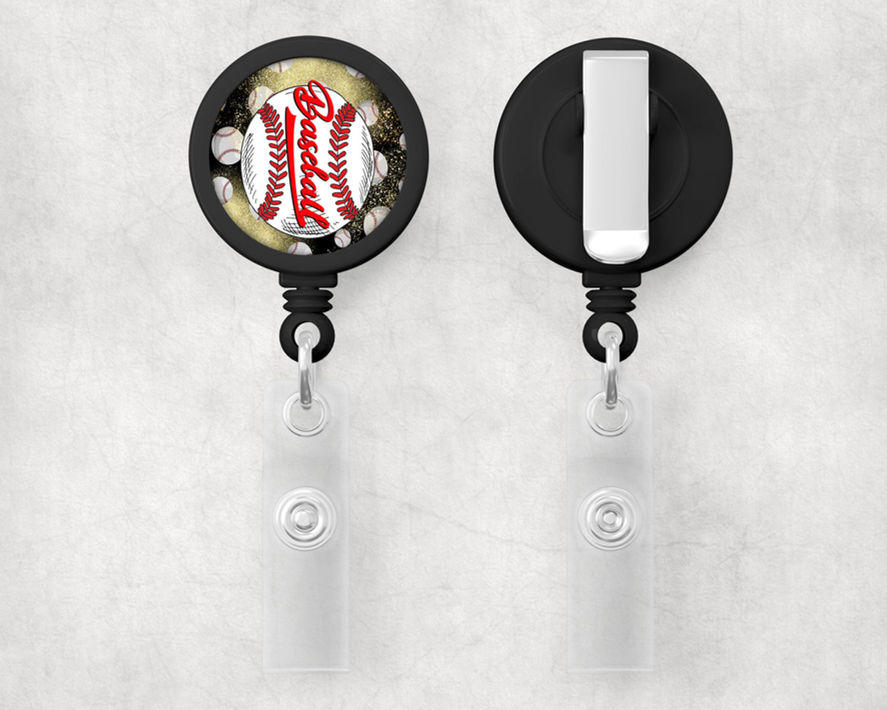 Baseball  1" Retractable Badge Reel Baseball  1" Retractable Badge Reel