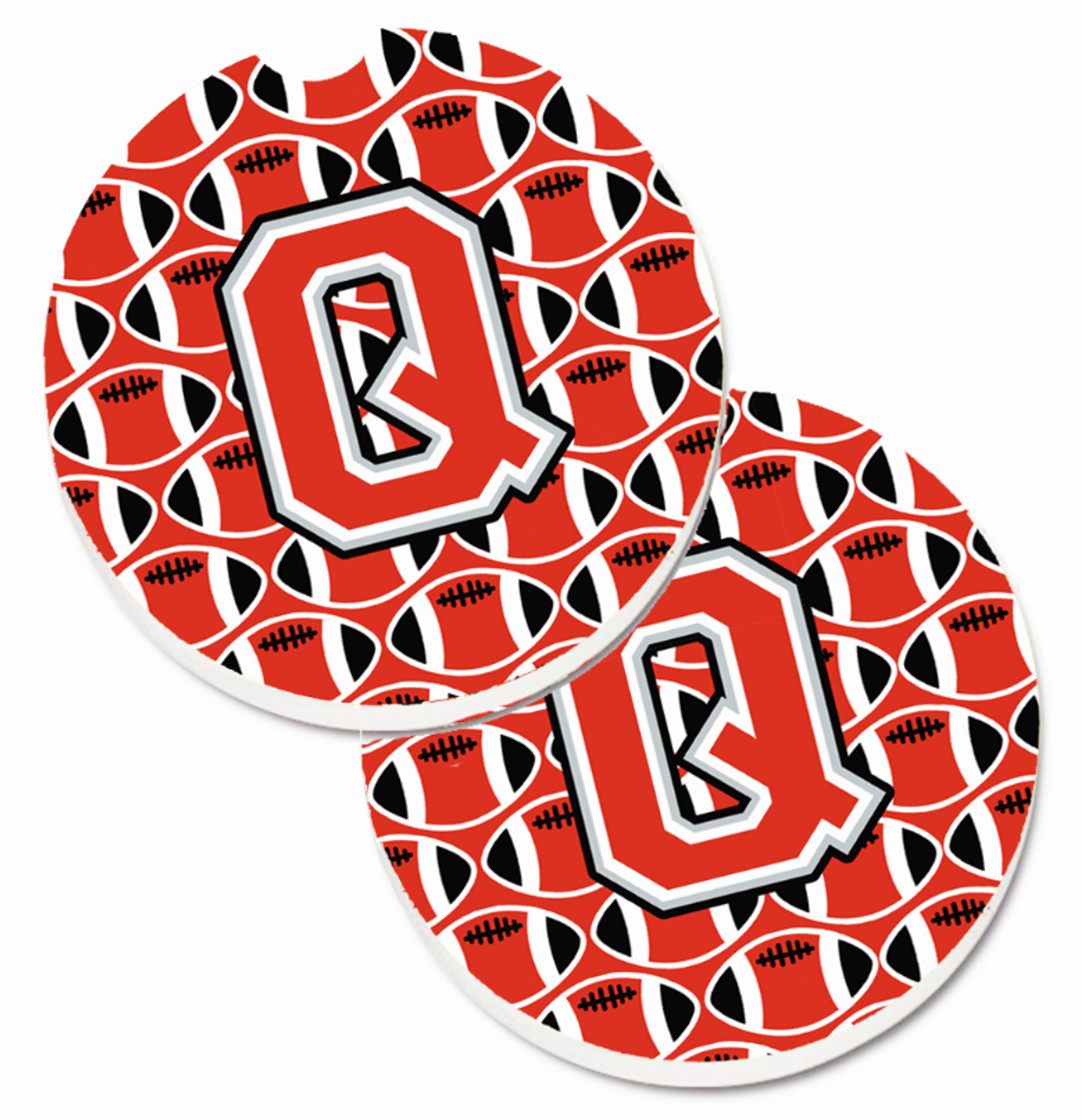 Letter Football Cup Holder Car Coasters (Set of 2) - CJ1067-QCARC