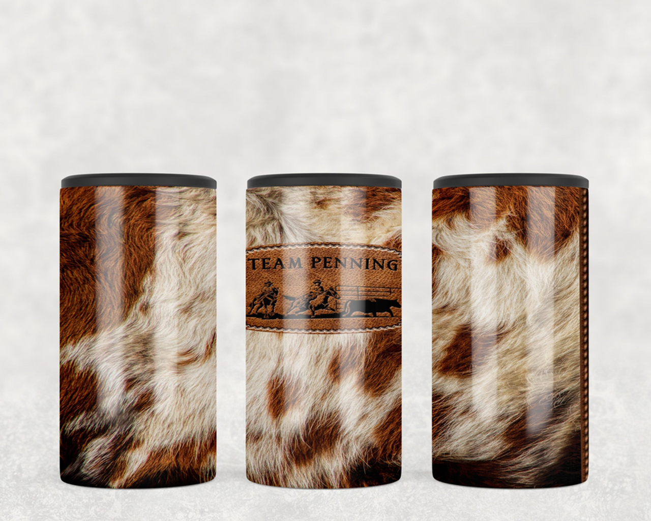 faux cowhide Team Penning  Steel can hugger - optional speaker