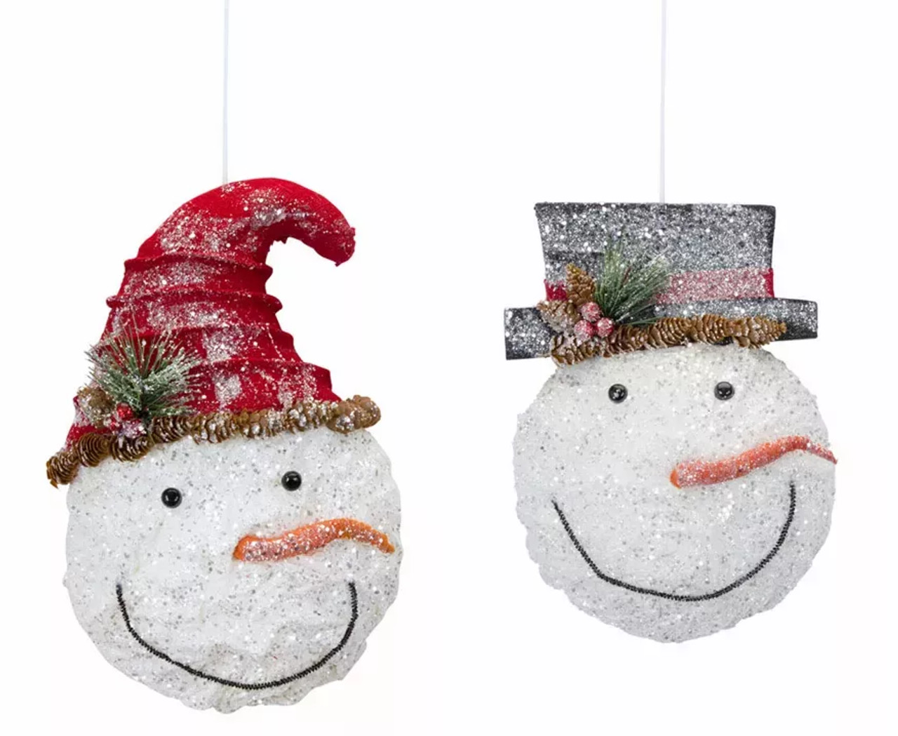 Snowman Head (Set of 6) 12.5"H, 15"H Foam/Plastic