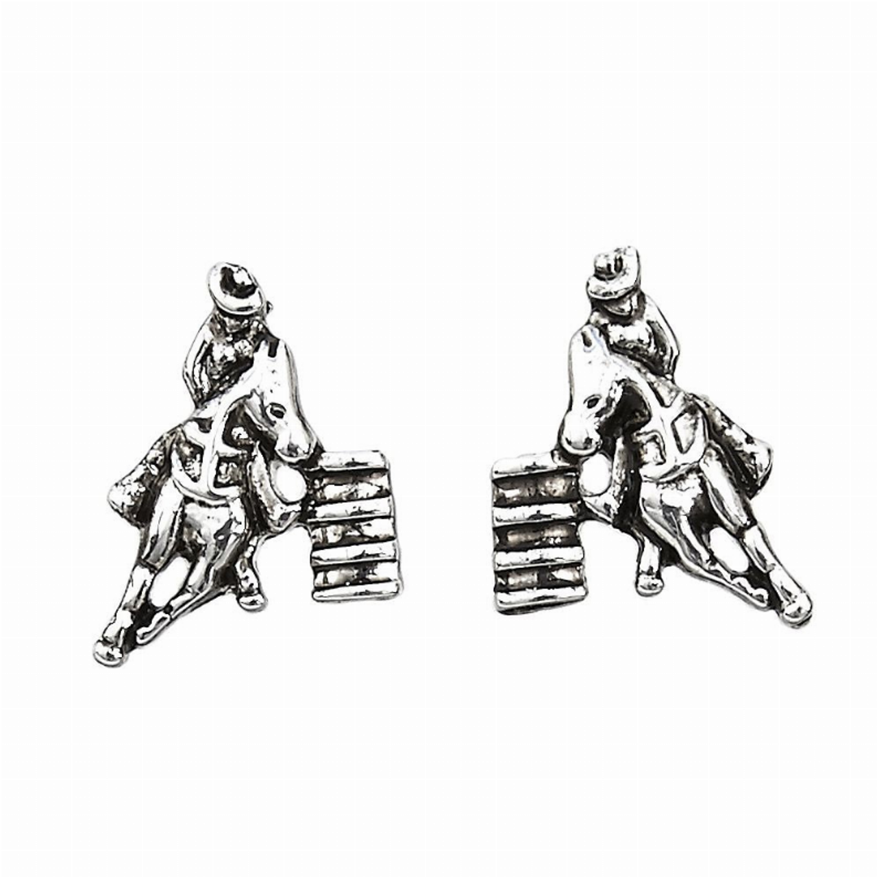 AWST Int'l Sterling Silver & CZ Barrel Racing Earrings AWST Int'l Sterling Silver & CZ Barrel Racing Earrings