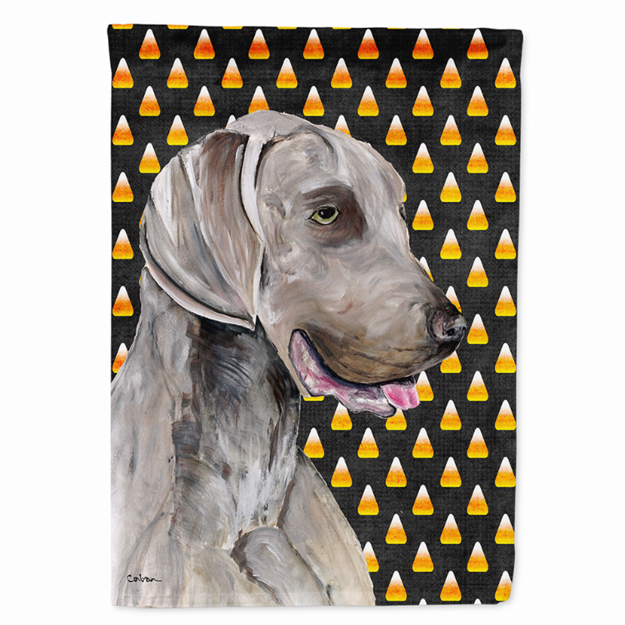 Candy Corn Halloween Dog Portrait Flag Garden Size - S000213B001695P119998V000