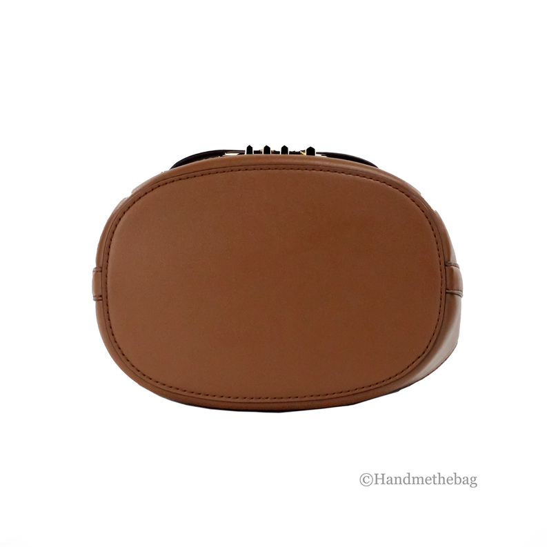 Michael Kors Reed Medium Vanilla PVC Belted Bucket Messenger