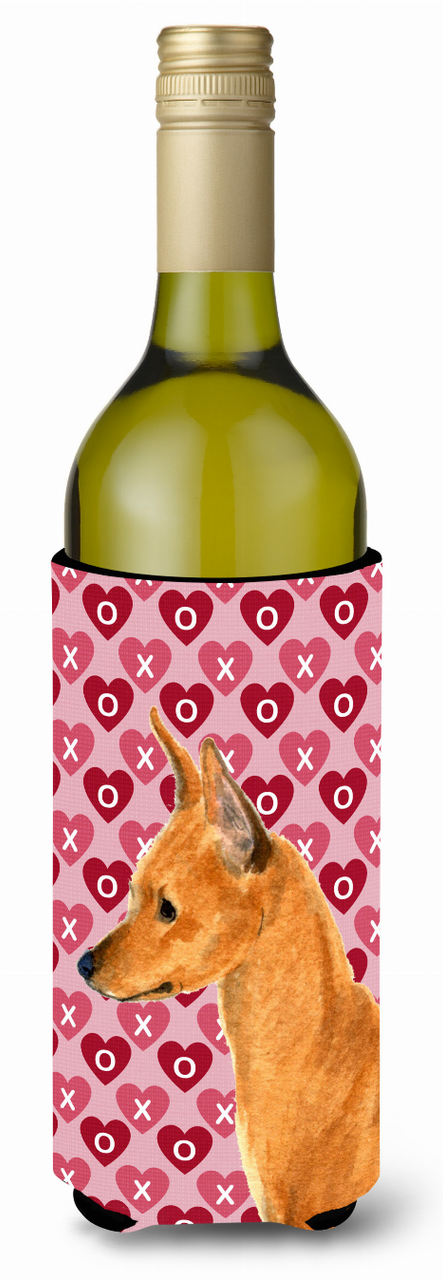 Hearts Love and Valentine's Day Design with Dog Wine Bottle Hugger - SS4466LITERK
