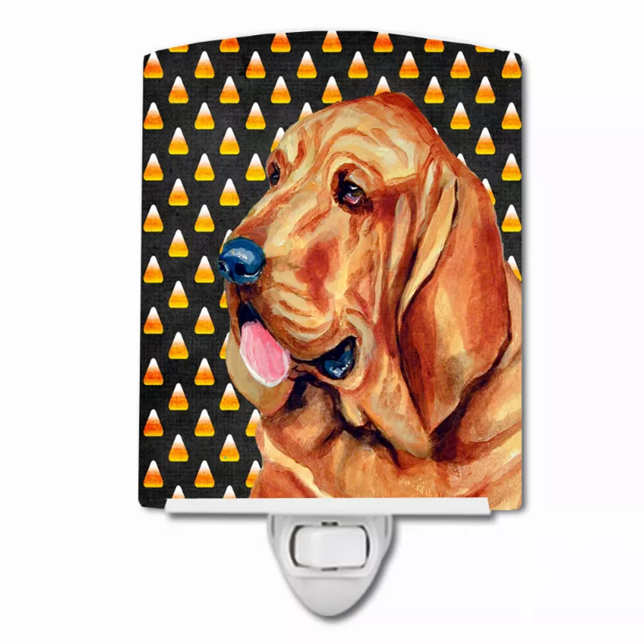 Candy Cane Holiday Christmas Dog Art Ceramic Night Light - S000213B001695P102793V000