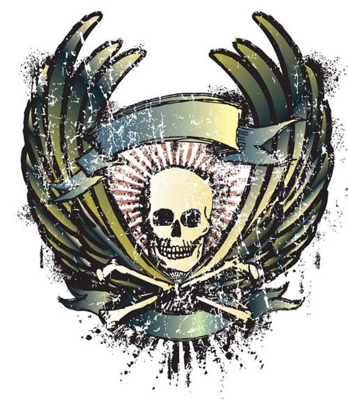 Skull With The Wings And The Bones T-shirt - 177300032837