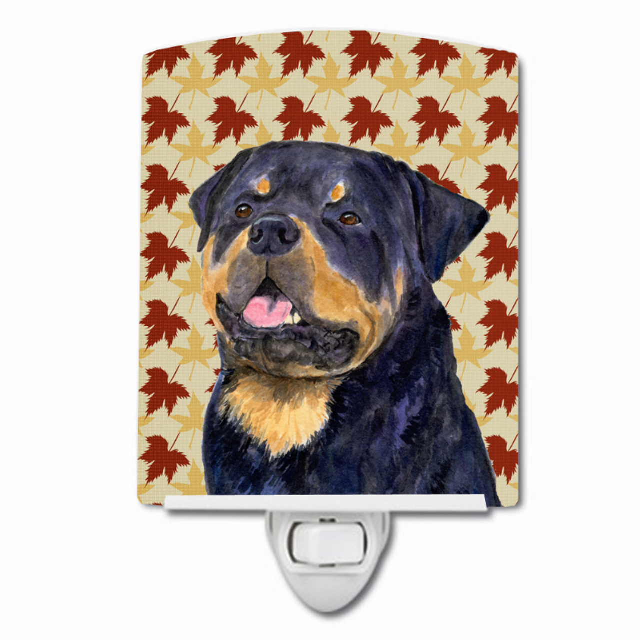 Fall Leaves Dog Art Portrait Ceramic Night Light - SS4332CNL