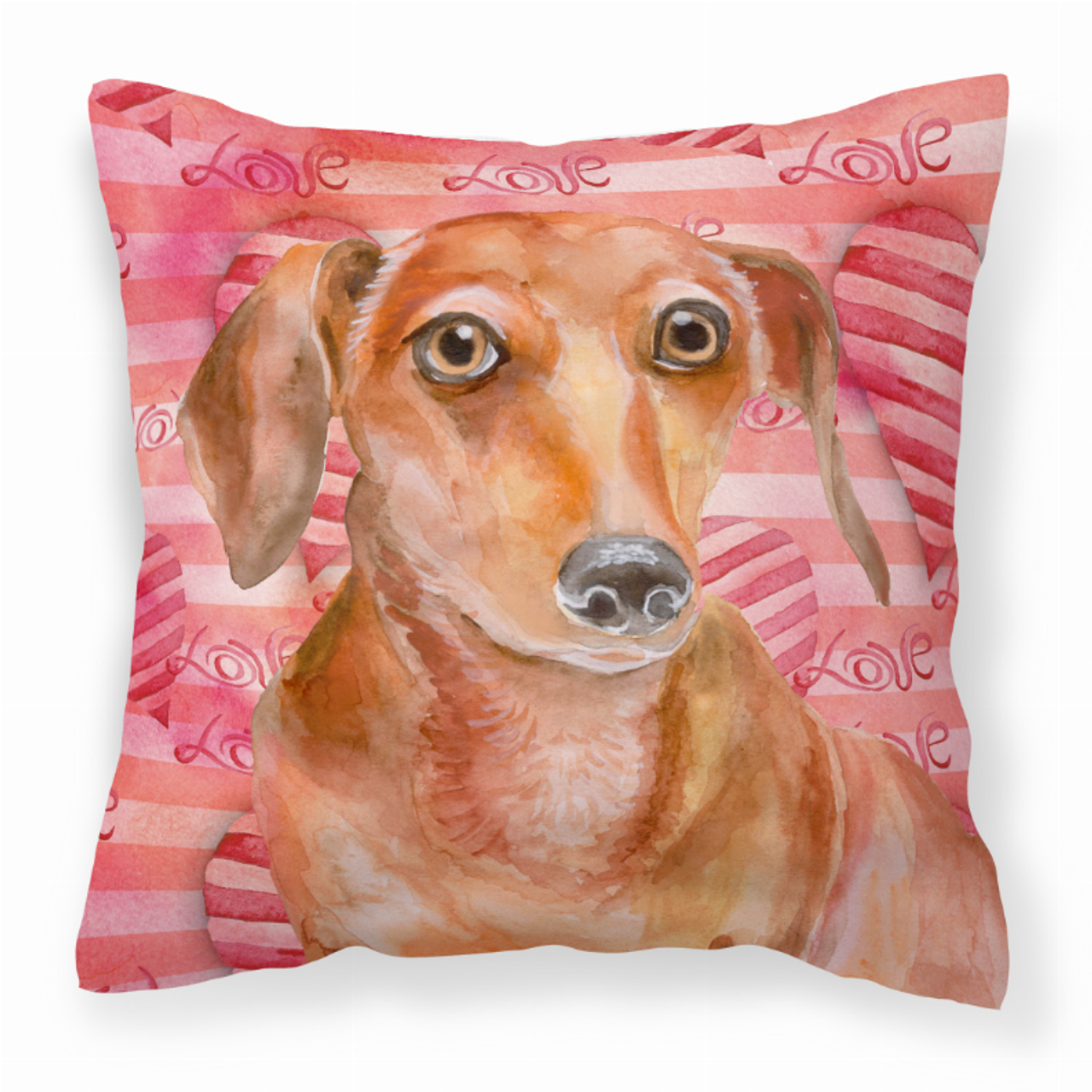 Love Design with Dog Fabric Decorative Pillow - BB9794PW1414