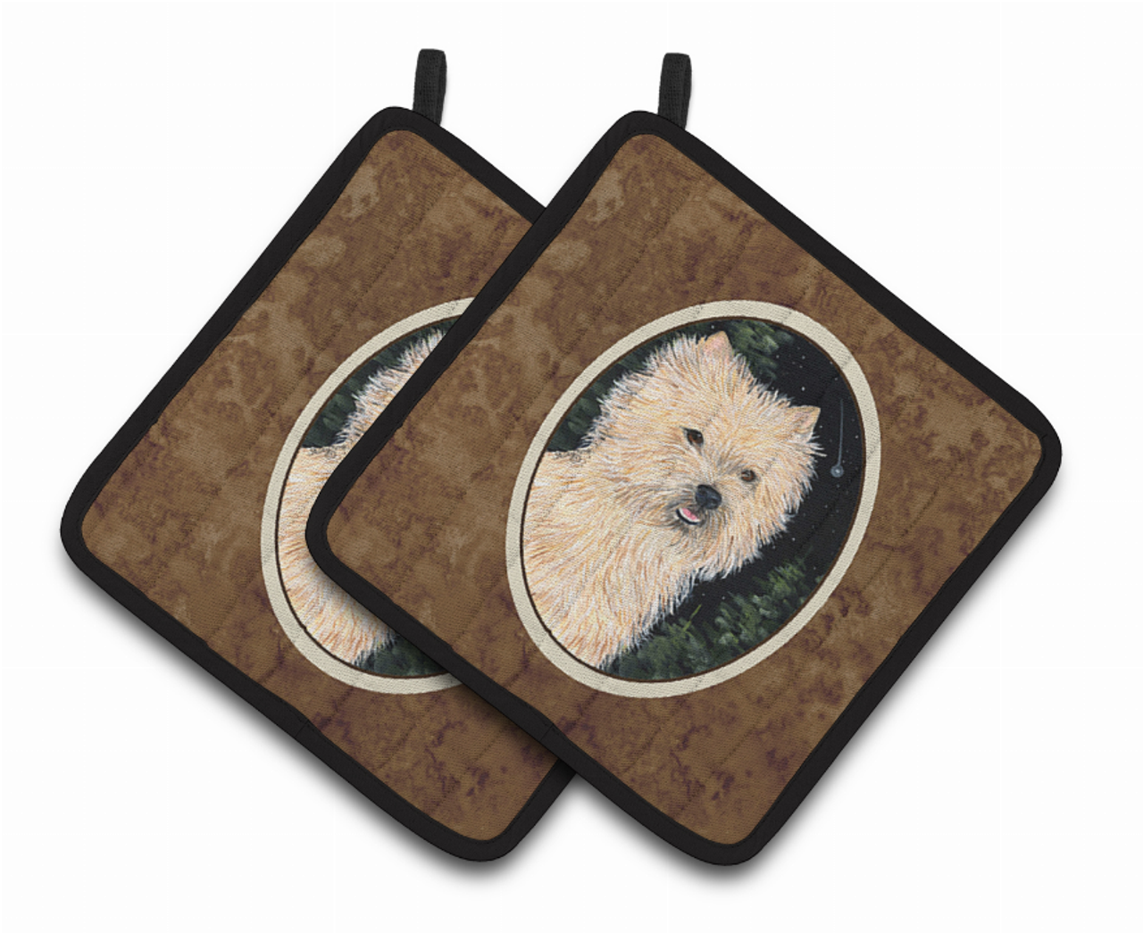 Starry Night Cairn Terrier Pair of Pot Holders - SS8502PTHD