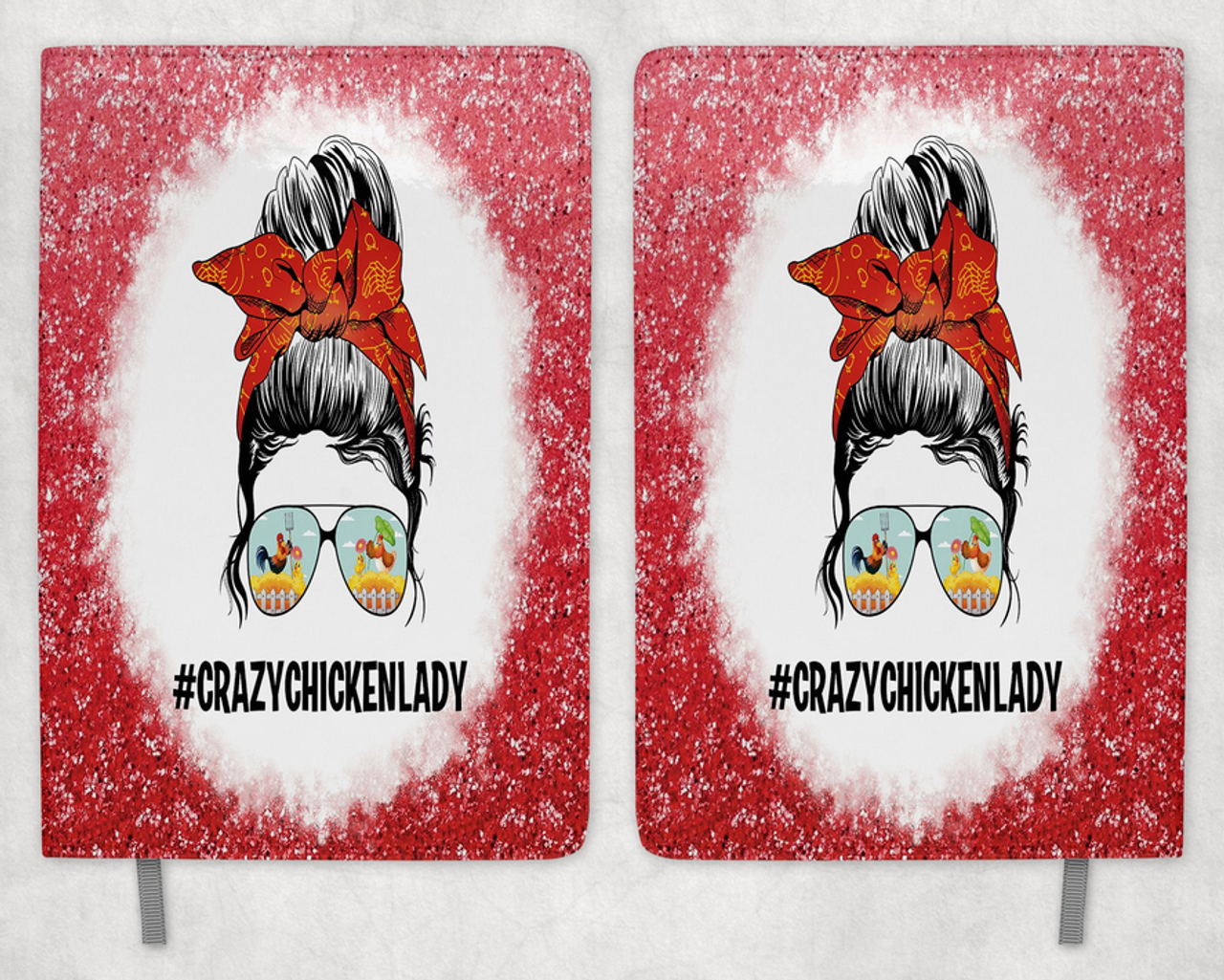 Crazy Chicken Lady Printed 8 Inch  A-5 Journal