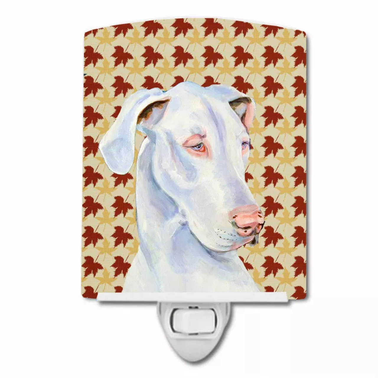 Fall Leaves Dog Art Portrait Ceramic Night Light - S000213B001695P102570V000