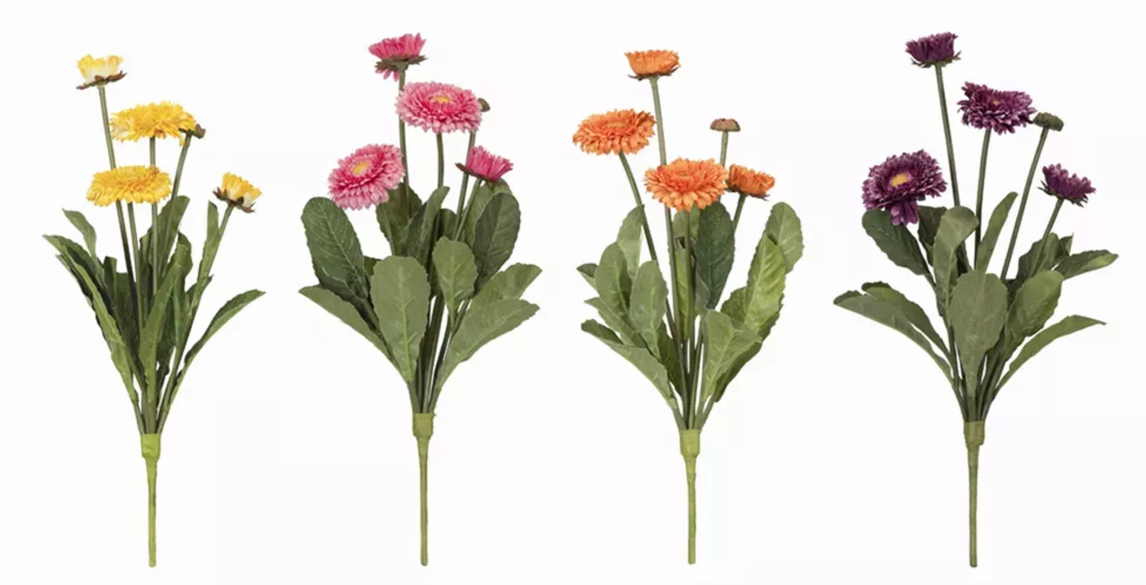 Mum Bush (Set of 12) 15"H Polyester/Plastic