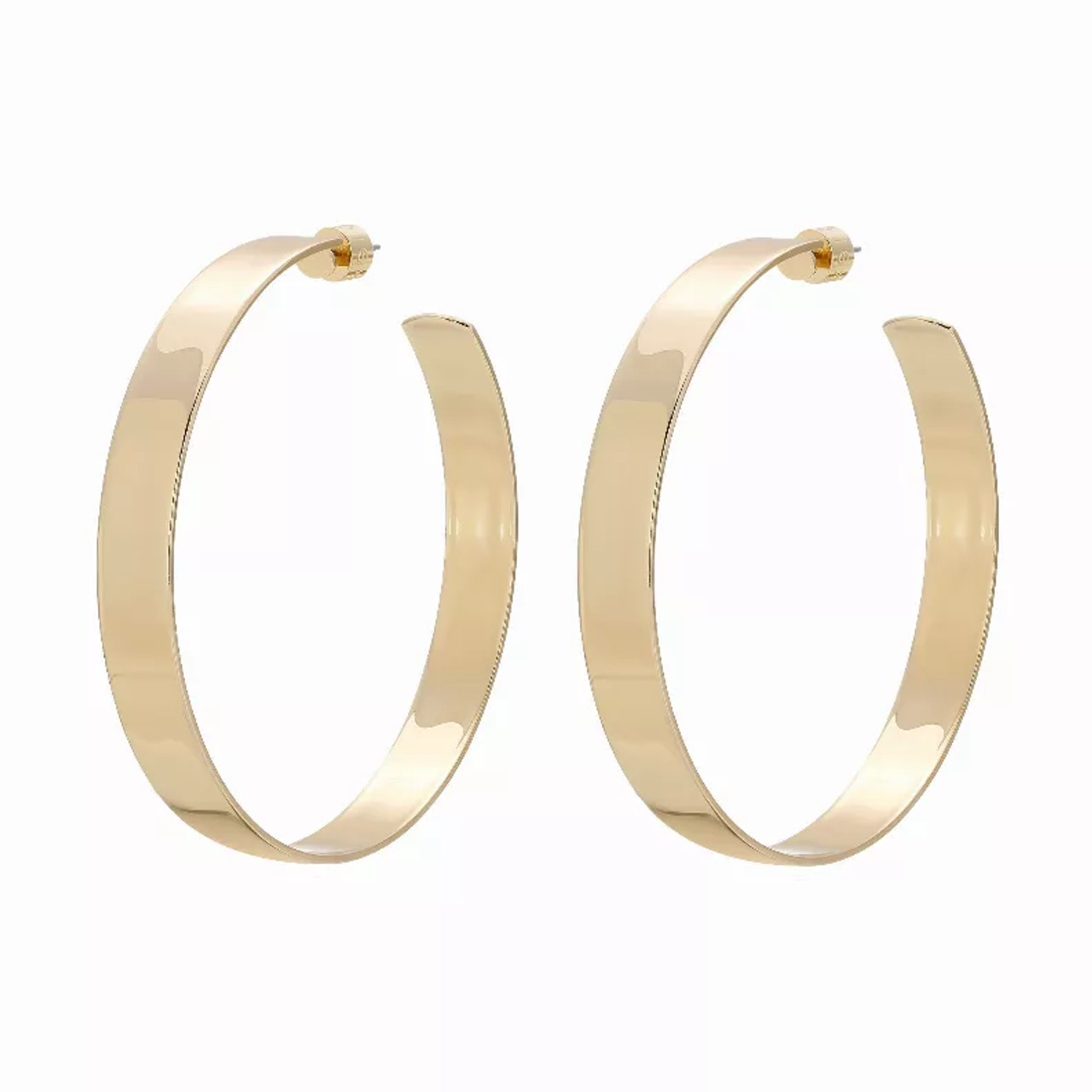 Large Flat Hoops - EHLF38G Large Flat Hoops - EHLF38G