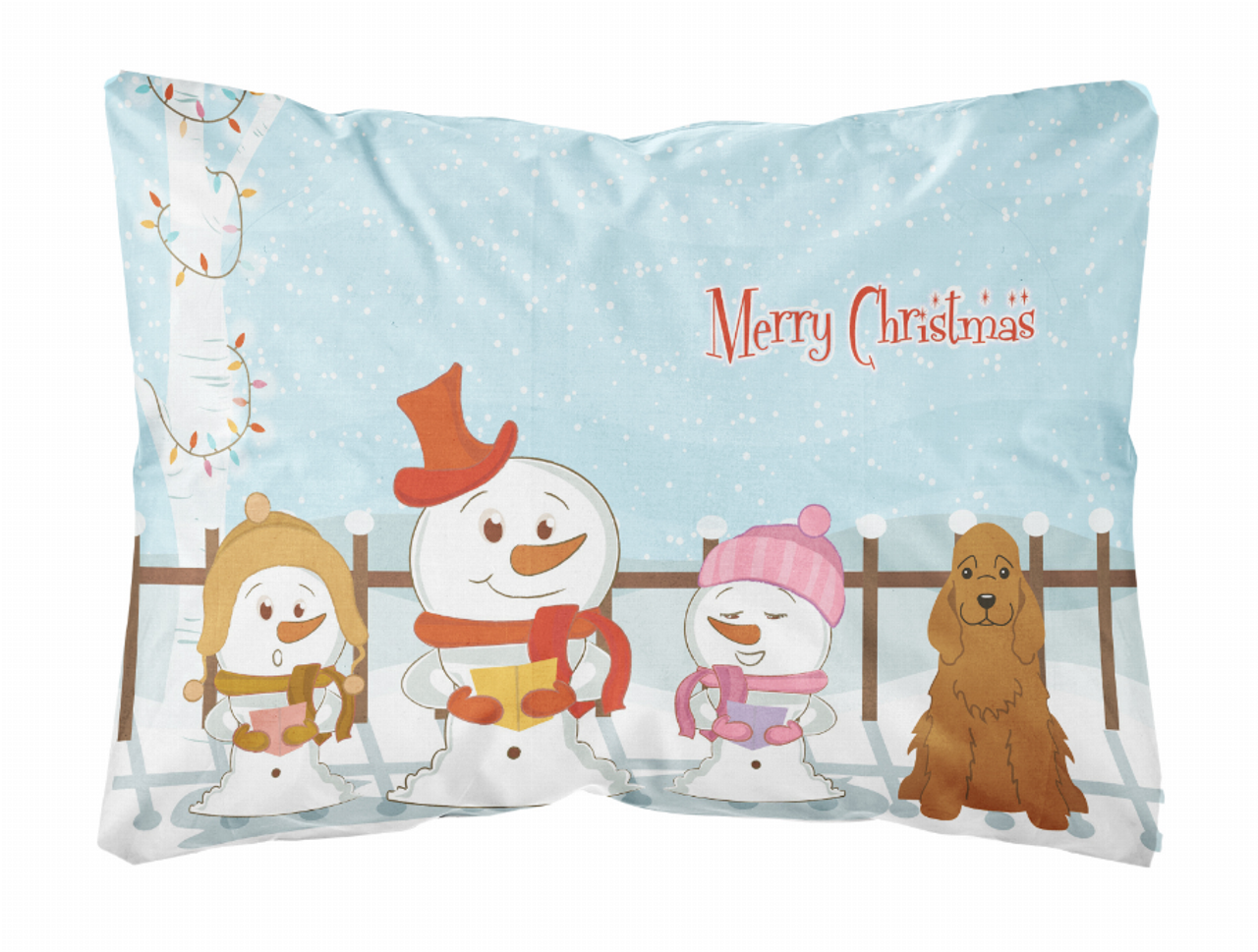 Merry Christmas Carolers Dog Art Canvas Fabric Decorative Pillow - S000213B001695P071465V000