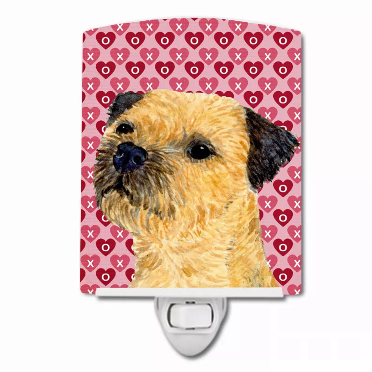 Hearts Love and Valentine's Day Dog Art Ceramic Night Light - S000213B001695P102627V000