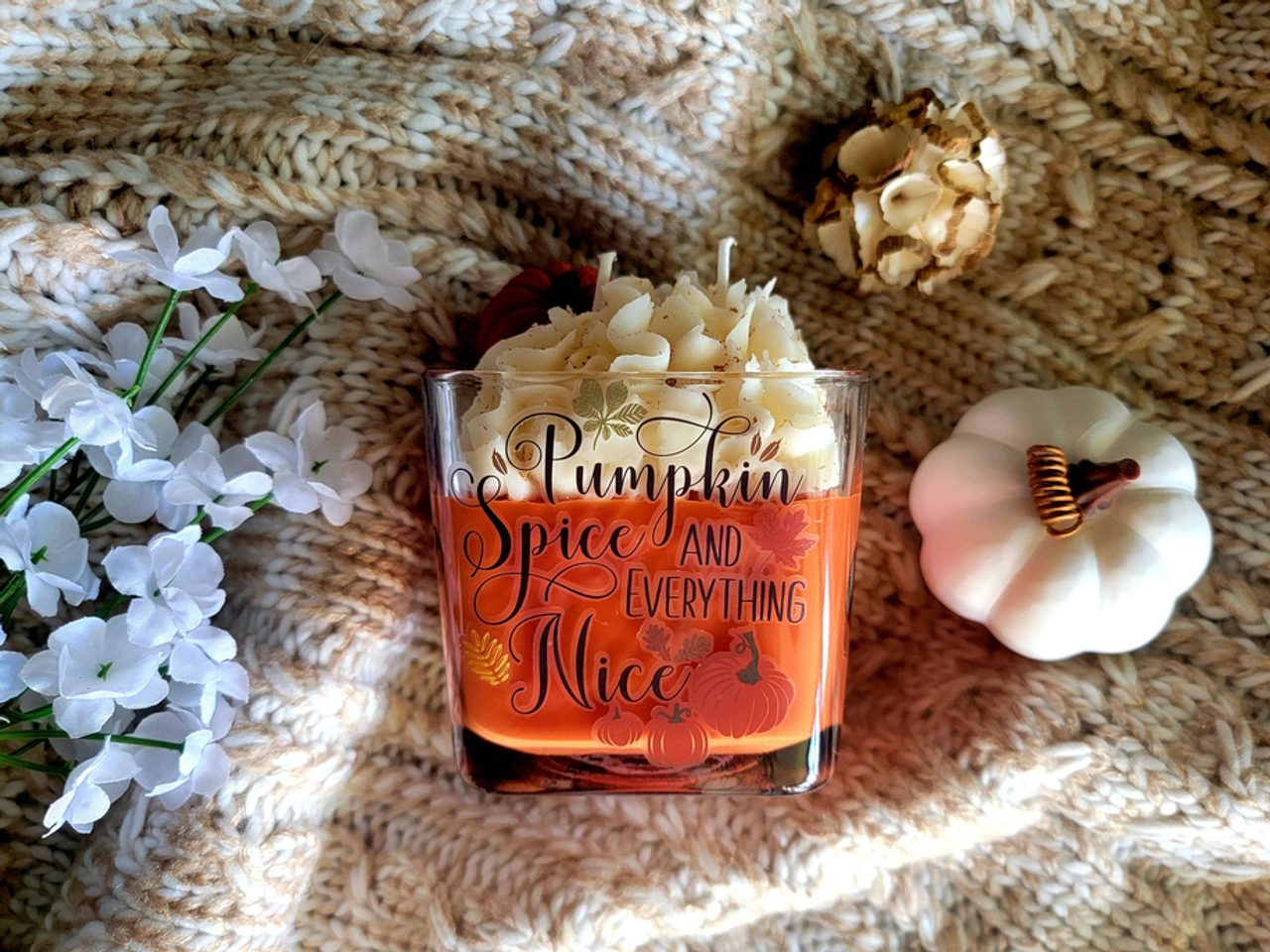 Pumpkin theme soy wax candle - ZenCandle1651