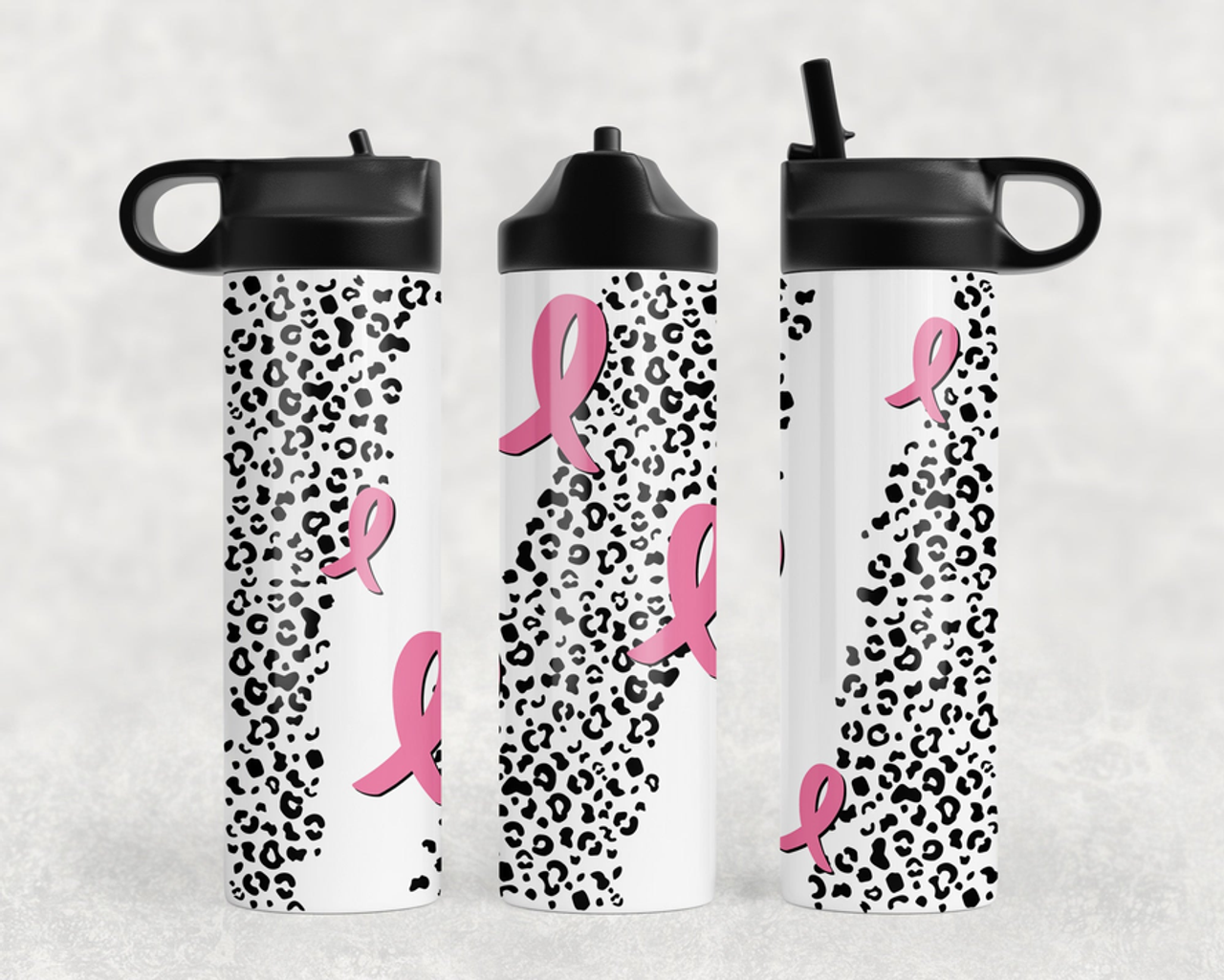 Pink Ribbons Steel Water Bottle
