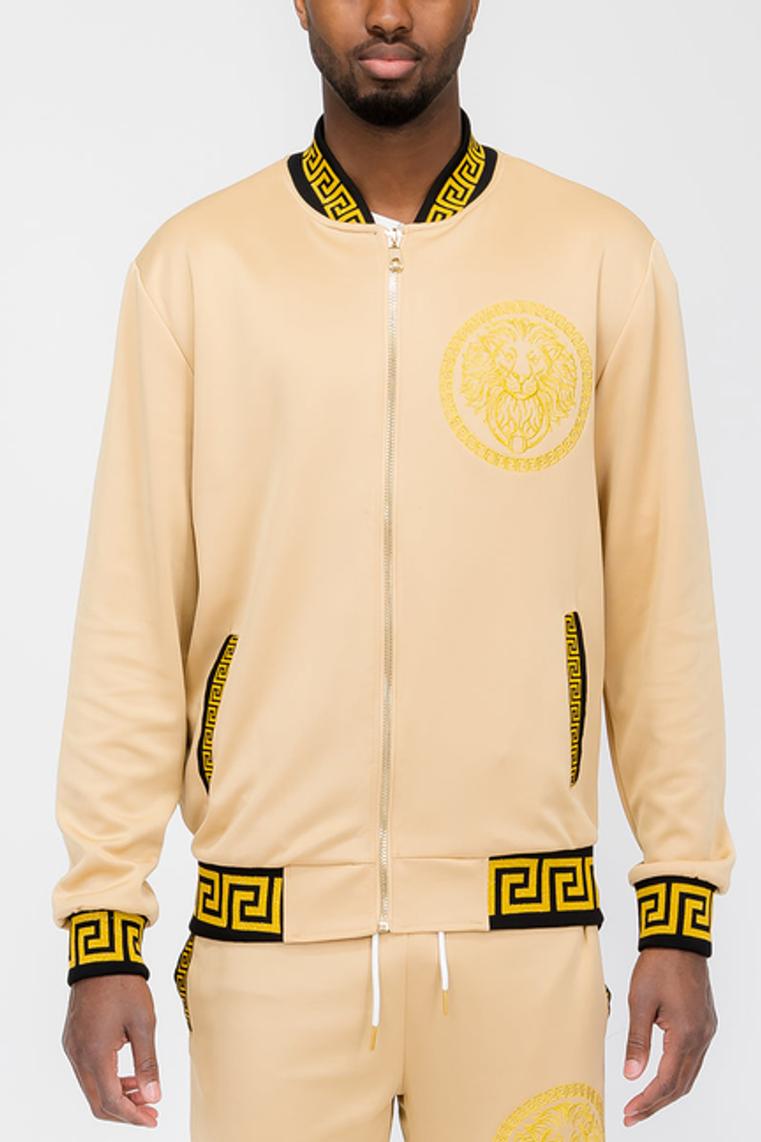 Lion Head Track Jacket - EMJ4101-KHAKI-3X Lion Head Track Jacket - EMJ4101-KHAKI-3X