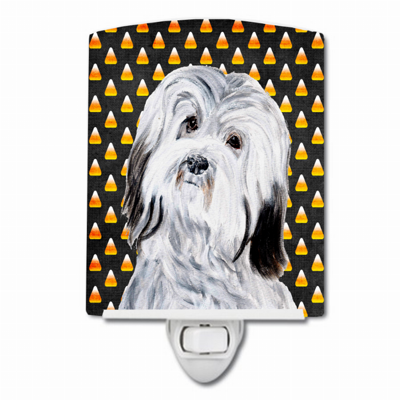 Candy Corn Halloween Dog Art Portrait Ceramic Night Light - SC9665CNL