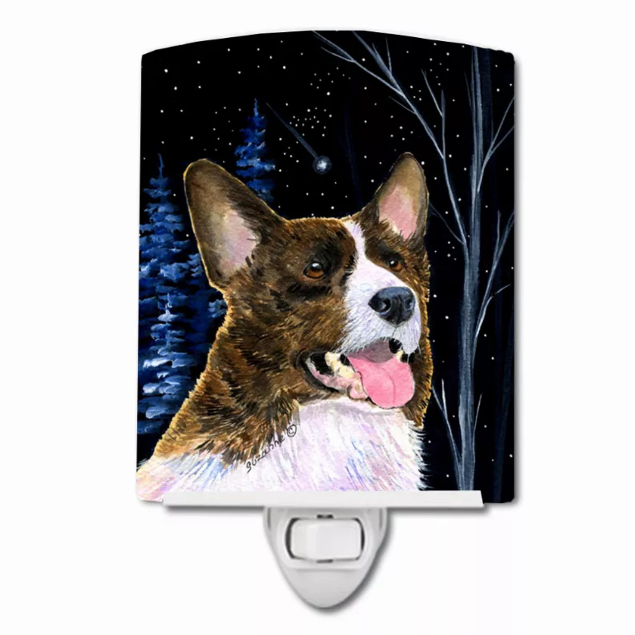 Starry Night Dog Art Ceramic Night Light - S000213B001695P103748V000