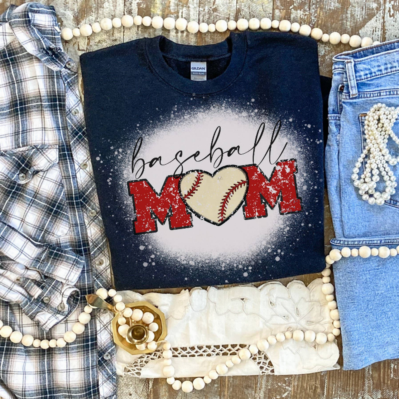 Baseball Mama Shirt Bleached - B002344P000029V007
