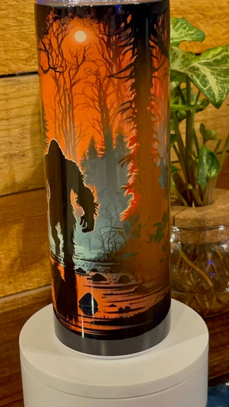 Bigfoot sunset swamp tumbler  stainless steel w/straw