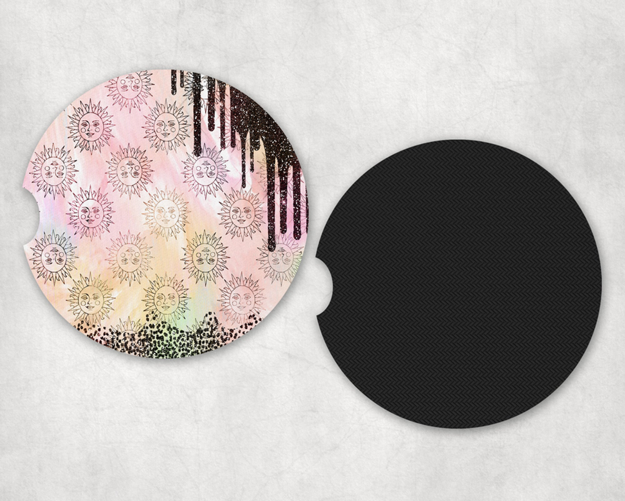 celestial moons Neoprene Car Coaster Set