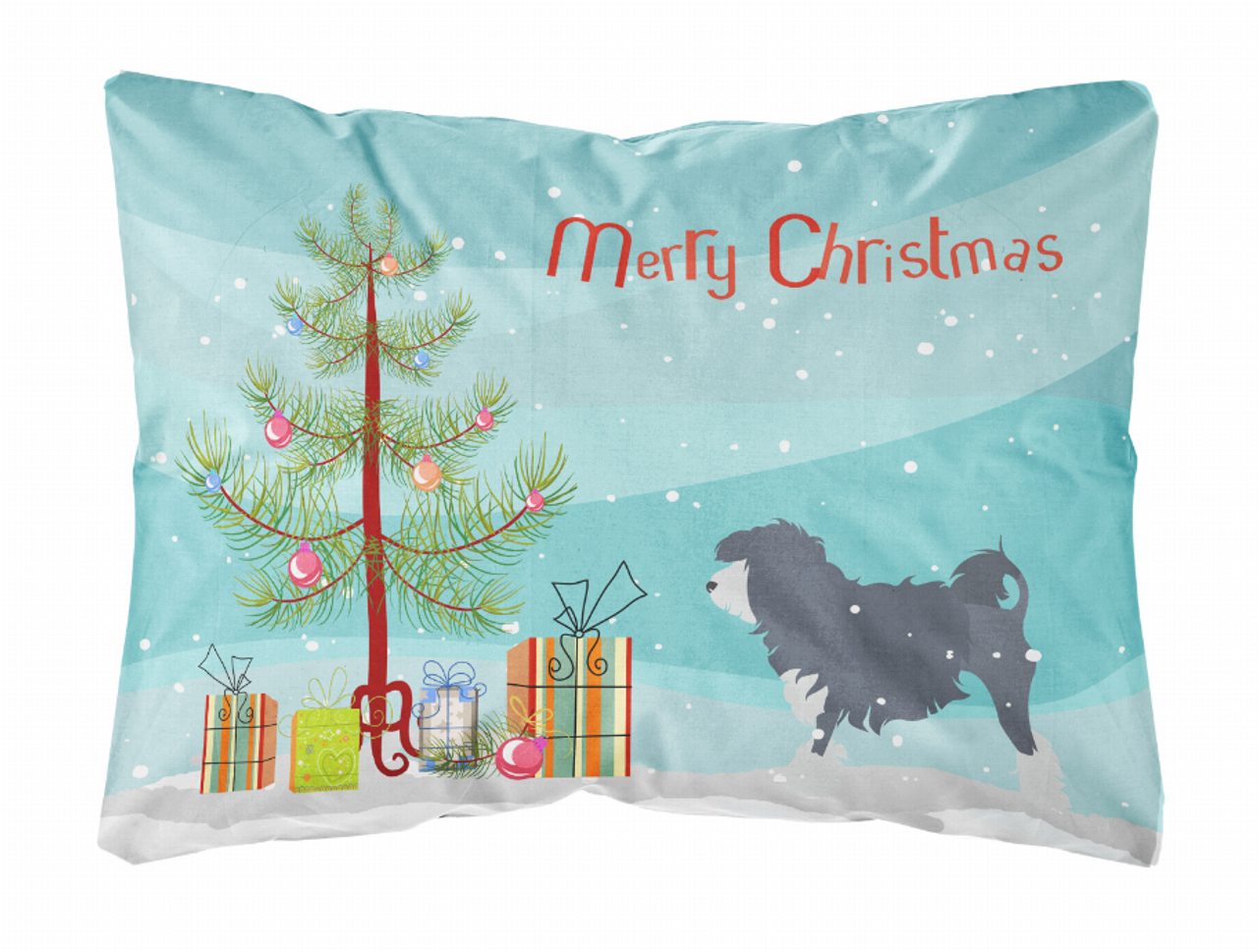 Christmas Tree Dog Art Canvas Fabric Decorative Pillow Style 2 - BB2953PW1216