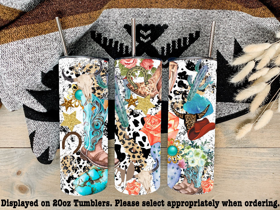 Western Collage Steel Tumbler - 2315-12