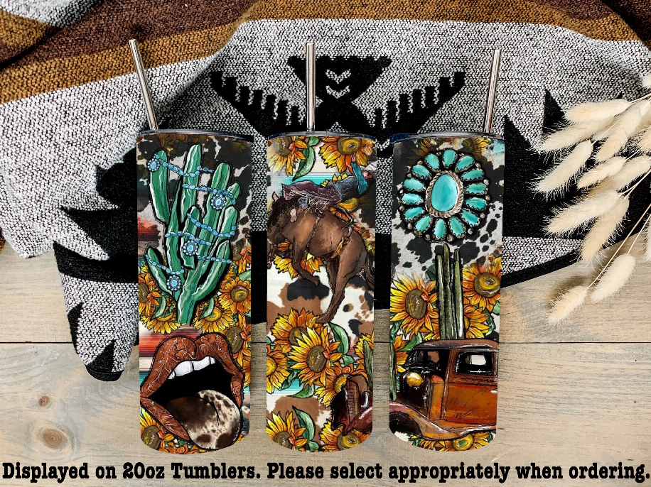 Western Collage Steel Tumbler - 2315-12