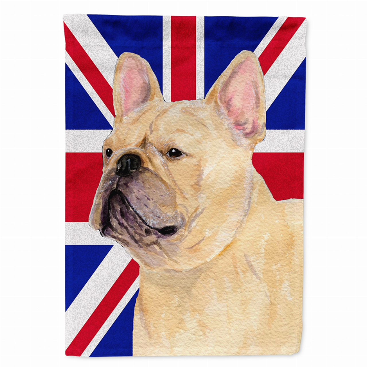 Dog with English Union Jack British Flag Garden Size Flag - SS4927GF