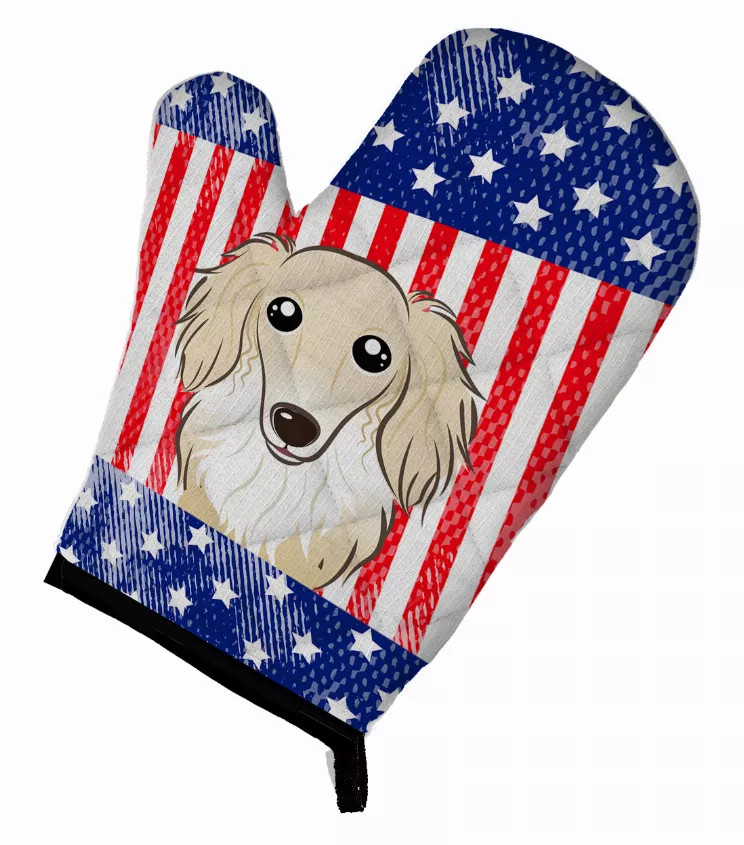 American Flag and Dog on Oven Mitt - S000213B001695P069322V048