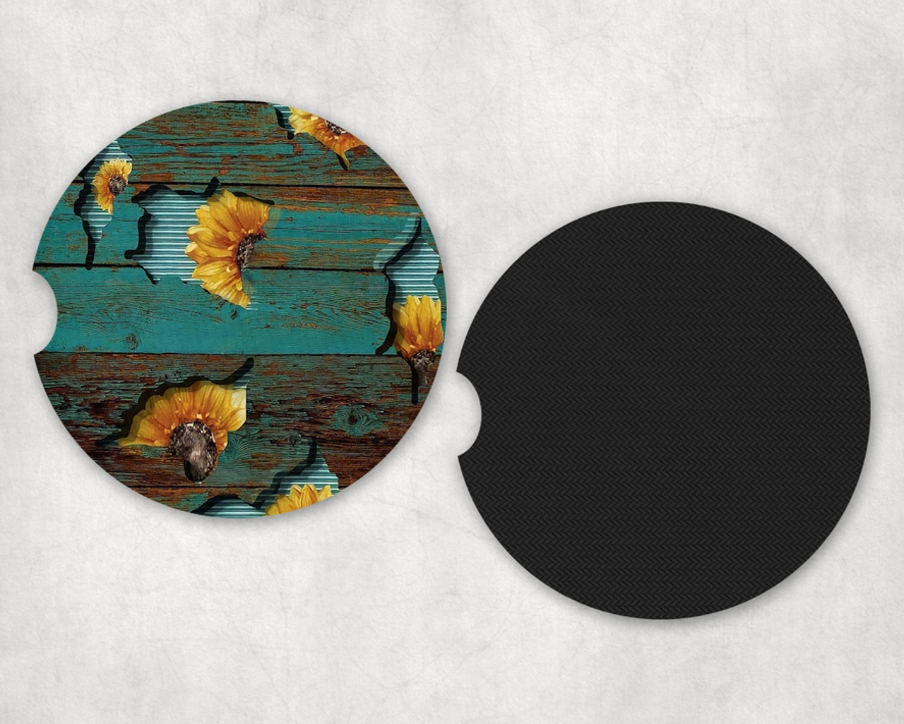 Rustic Sunflowers|Car Coaster Set